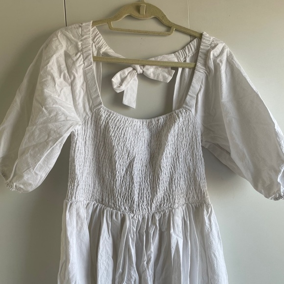 Puff Sleeve Shirred Maxi Dress - Picture 8 of 8